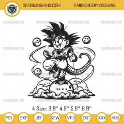 Son Goku Embroidery Design, Dragon Ball Embroidery Design