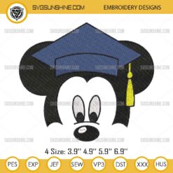 Mickey Mouse Graduation Embroidery Design Files