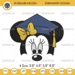 Minnie Mouse Graduation Embroidery Design Files