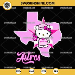 Pink Astros SVG, Hello Kitty Houston Astros SVG, Texas Map SVG, Pink Hello Kitty Baseball SVG