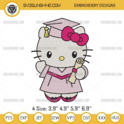 Hello Kitty Graduation Embroidery Design Files