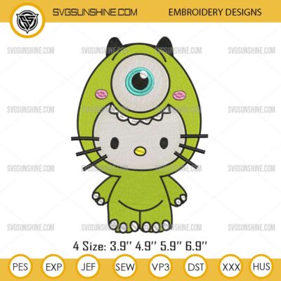 Hello Kitty Mike Monsters Inc Machine Embroidery Designs