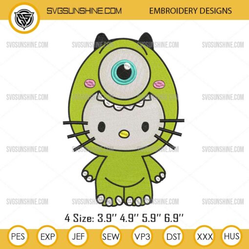Hello Kitty Mike Monsters Inc Machine Embroidery Designs
