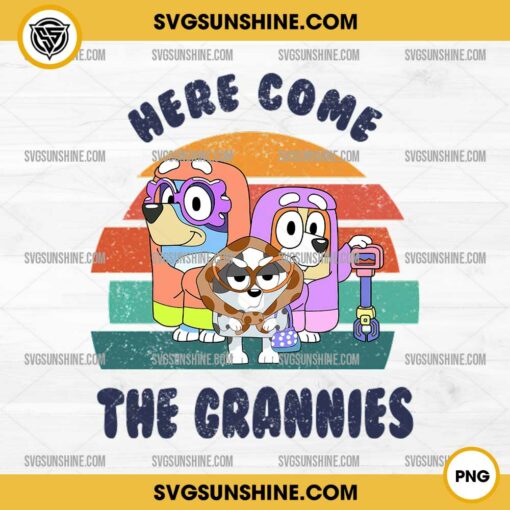 Here Come The Grannies PNG, Bluey Bingo And Muffin PNG