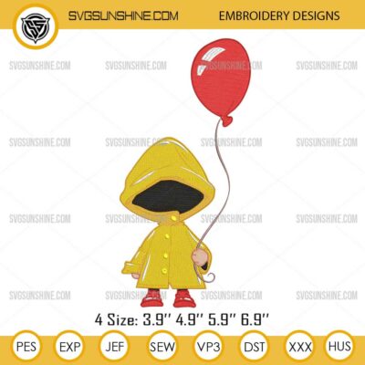 Georgie Denbrough IT Movie Embroidery Designs, IT Pennywise Embroidery Design Files