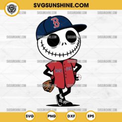 Jack Skellington Boston Red Sox Baseball SVG, Boston Red Sox Halloween SVG PNG