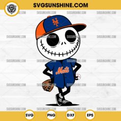 Jack Skellington New York Mets Baseball SVG, New York Mets Halloween SVG PNG