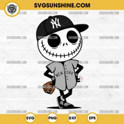 Jack Skellington New York Yankees Baseball SVG, New York Yankees Halloween SVG PNG