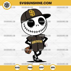 Jack Skellington San Diego Padres Baseball SVG, San Diego Padres Halloween SVG PNG
