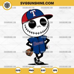 Jack Skellington Texas Rangers SVG, Halloween Texas Rangers Baseball SVG PNG
