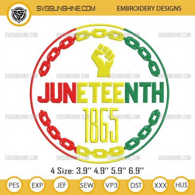 Juneteenth 1865 Machine Embroidery Designs
