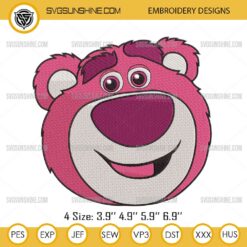 Lotso Toy Story Embroidery Files, Lotso Face Embroidery Design