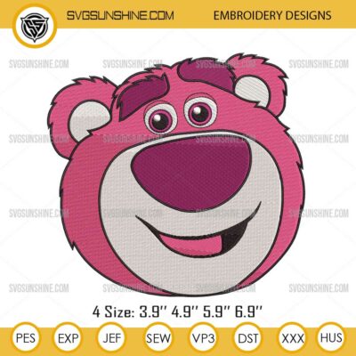 Lotso Toy Story Embroidery Files, Lotso Face Embroidery Design