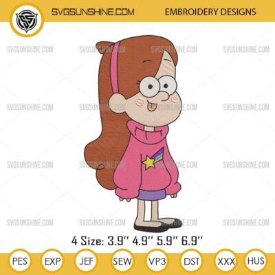 Mabel Pines Machine Embroidery Designs, Gravity Falls Embroidery Files
