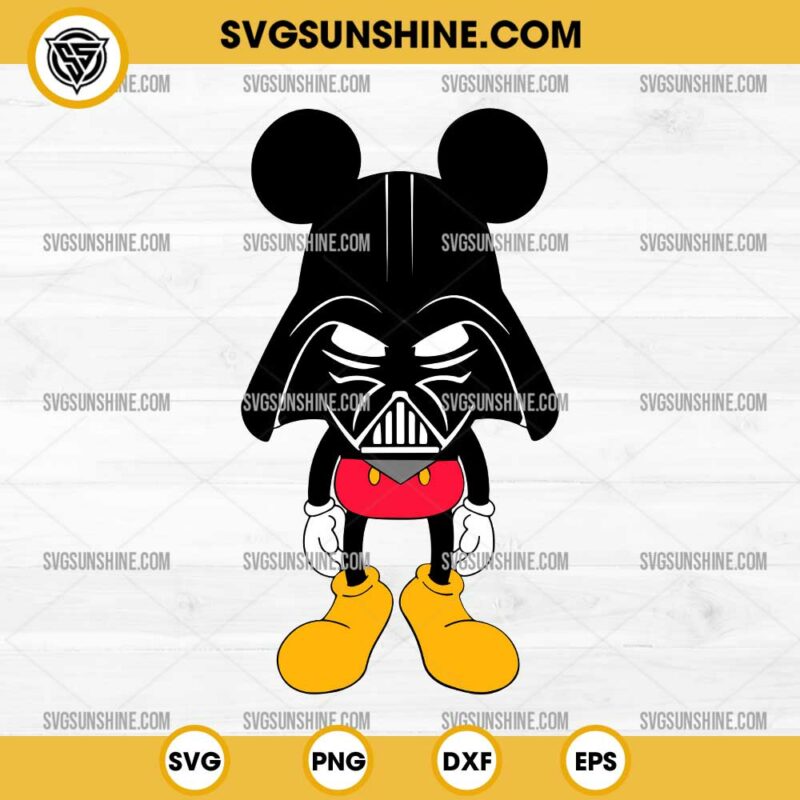 Mickey Mouse Darth Vader SVG, Mickey Star Wars SVG PNG