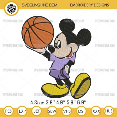 Mickey Mouse Basketball Machine Embroidery Designs