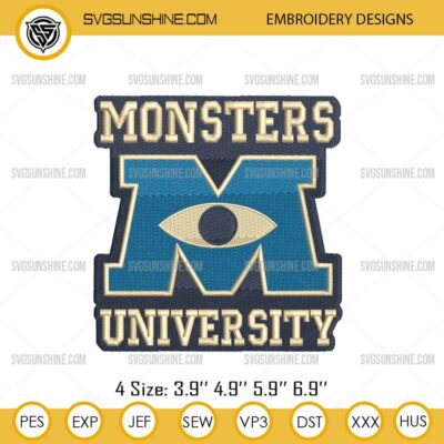 Monsters University Machine Embroidery Design