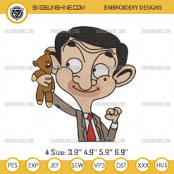 Mr Bean And Teddy Bear Embroidery Design Files