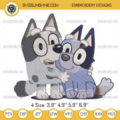 Muffin And Socks Embroidery Files, Bluey Muffin Embroidery Designs