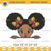 Juneteenth Peekaboo Afro Girl Embroidery Design, Black Girl Machine Embroidery Design File