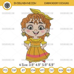 Pepa Madrigal Embroidery Designs, Chibi Encanto Embroidery Pattern