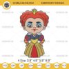 Chibi Red Queen Embroidery Designs, Alice in Wonderland Villain Embroidery Files