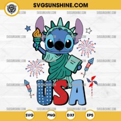 Stitch USA 4th Of July SVG, Stitch Statue of Liberty SVG, Stitch Patriotic SVG, Independence Day SVG