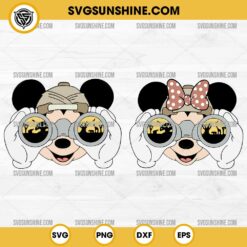 Mickey Minnie Mouse Safari Mode SVG Bundle, Disney Safari SVG, Family Safari Trip Mouse SVG