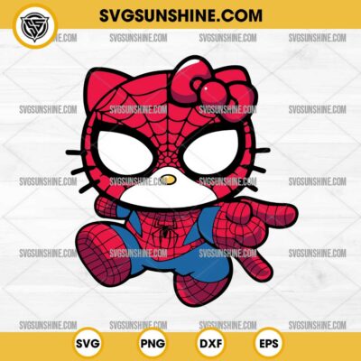 Hello Kitty Spiderman SVG, Spider Kitty SVG PNG Vector Clipart