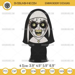 The Nun Valak Embroidery Designs, The Nun Horror Halloween Embroidery Files