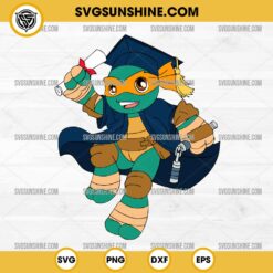 Michelangelo Ninja Turtle Graduation Cap SVG, Teenage Mutant Ninja Turtles Graduation SVG PNG
