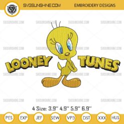 Tweety Bird Embroidery Files, Looney Tunes Embroidery Design