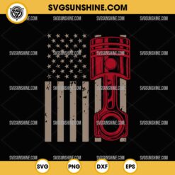 American Flag Mechanic SVG, USA Flag Piston SVG, Patriotic Mechanic 4th Of July SVG, Piston Muscle Car SVG