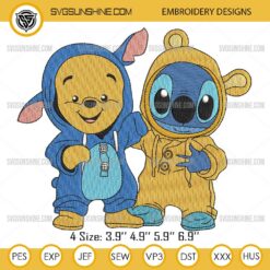 Stitch and Winnie the Pooh Embroidery Design Files