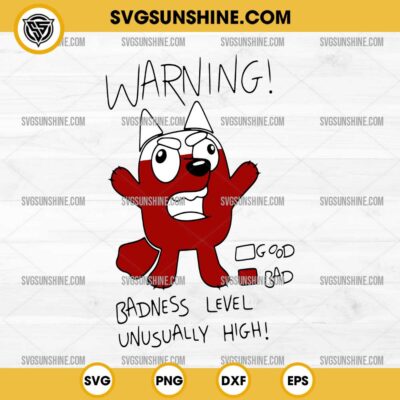 Bluey Muffin Warning Bad SVG, Bluey Muffin Angry SVG PNG