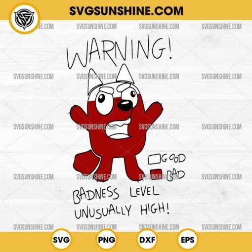 Bluey Muffin Warning Bad SVG, Bluey Muffin Angry SVG PNG