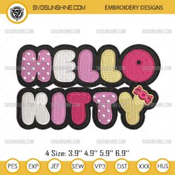 Hello Kitty Machine Embroidery Design Files