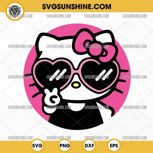 Hello Kitty Say Hi SVG, Hello Kitty With Sunglasses SVG, Hello Kitty SVG