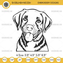 Labrador Dog Embroidery Design Files