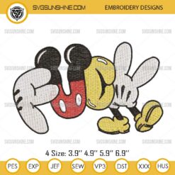 Fuck You Mickey Hand Embroidery Design Files