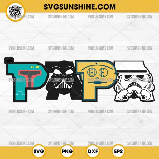 Papa Star Wars SVG, Darth Vader Stormtrooper Papa SVG, Star Wars Father's Day SVG