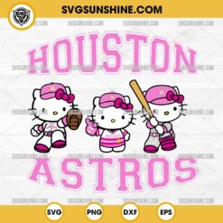 Pink Houston Astros Hello Kitty SVG File, Hello Kitty Houston Astros Baseball SVG PNG