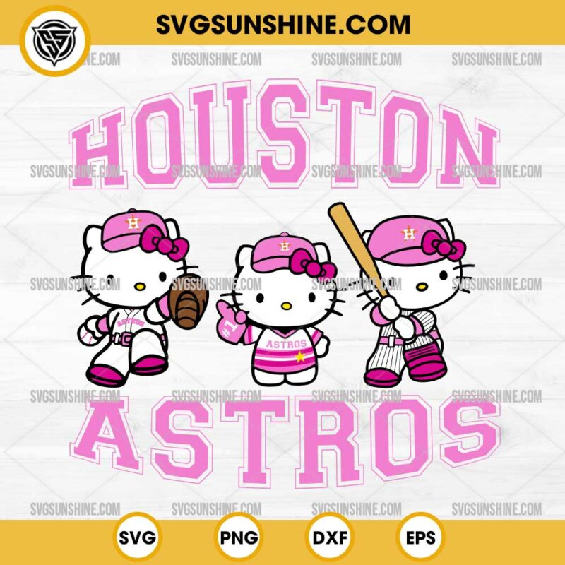 Pink Houston Astros Hello Kitty SVG File, Hello Kitty Houston Astros ...