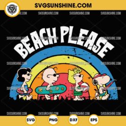 Peanuts Snoopy Beach Please SVG, Peanuts Charlie Brown Lucy van Pelt Summer SVG PNG