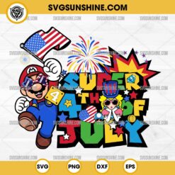 Super Mario 4th Of July SVG, Patriotic Mario SVG, Mario Happy Independence Day SVG