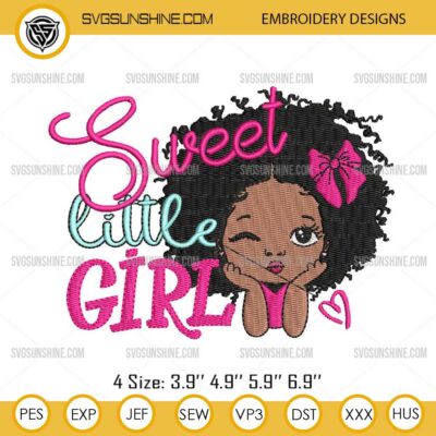 Peekaboo Girl Embroidery Design, Afro Sweet Little Girl, Puff Hair Black Girl Embroidery Designs