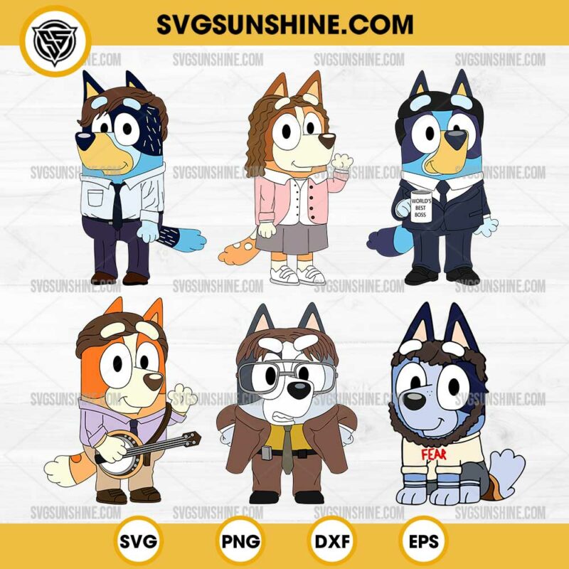 Bluey The Office SVG Bundle, The Office Bluey SVG, The Office Tv Show SVG