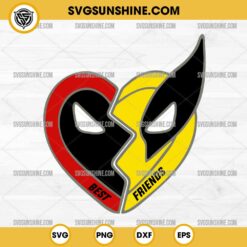Deadpool And Wolverine Best Friends SVG, Deadpool And Wolverine Heart SVG