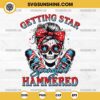 Getting Star Spangled Hammered SVG, Skeleton Girl 4th of July SVG PNG