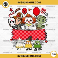 Personalized Horror Characters Girls Png, Girls Halloween Character Banner Png